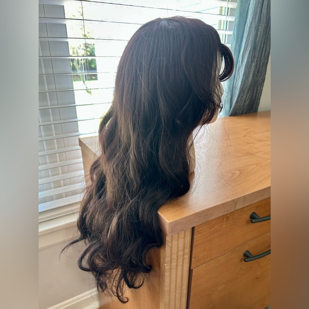 Elegant Black Wavy Hair Wig - Picture 6 of 9
